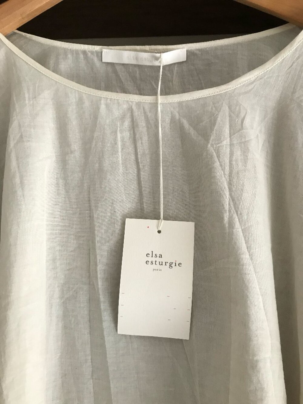 Elsa Esturgie Gloire semi-sheer top in Ecru white size 42 (XL), new with tags - Picture 5 of 5